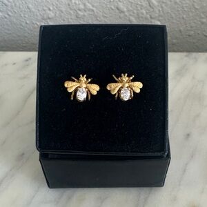 Faux Gold Honey Bee Stud Earrings
